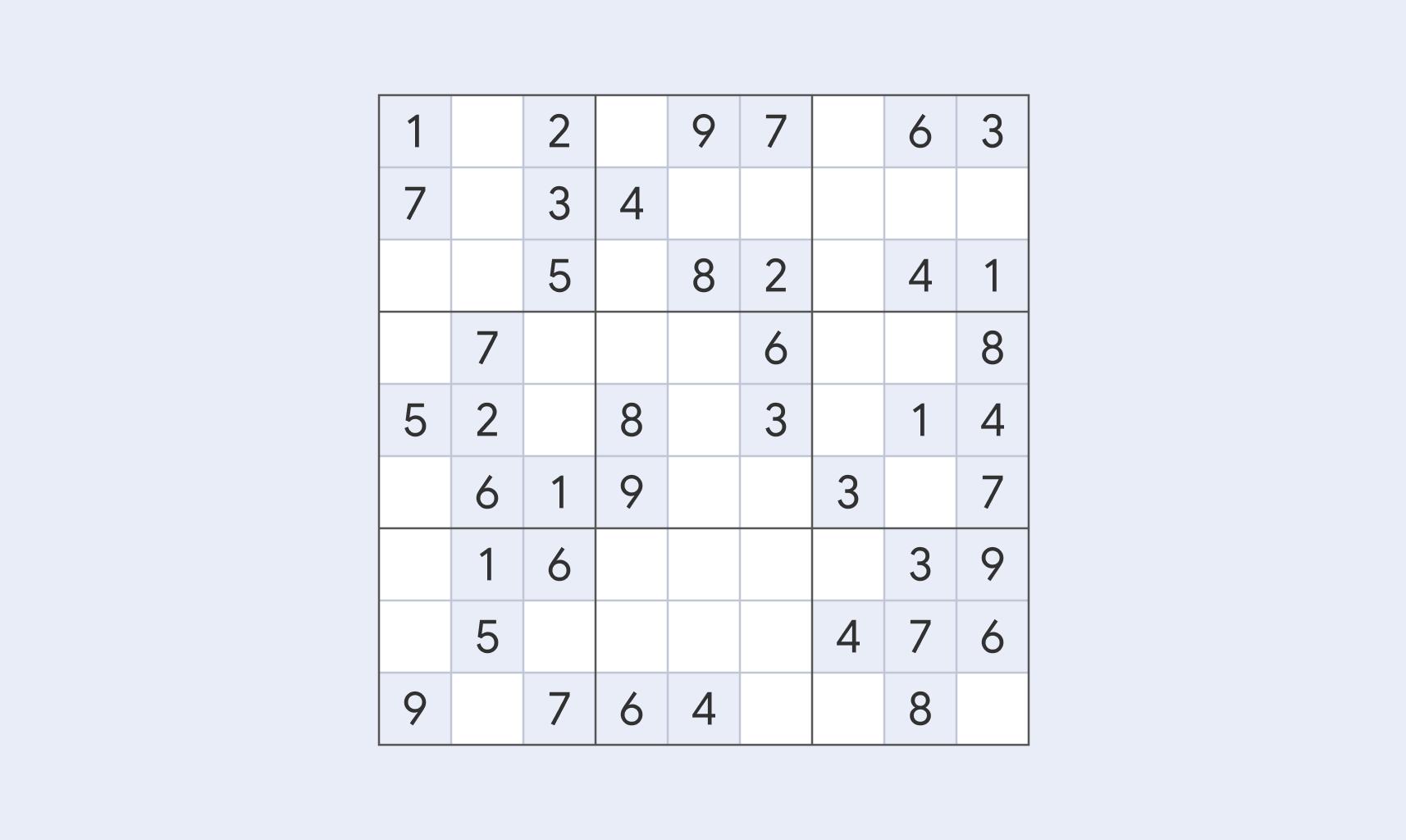 Příklad snadného sudoku