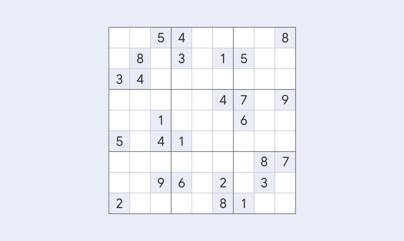 نمونه جدول سودوکوی سخت