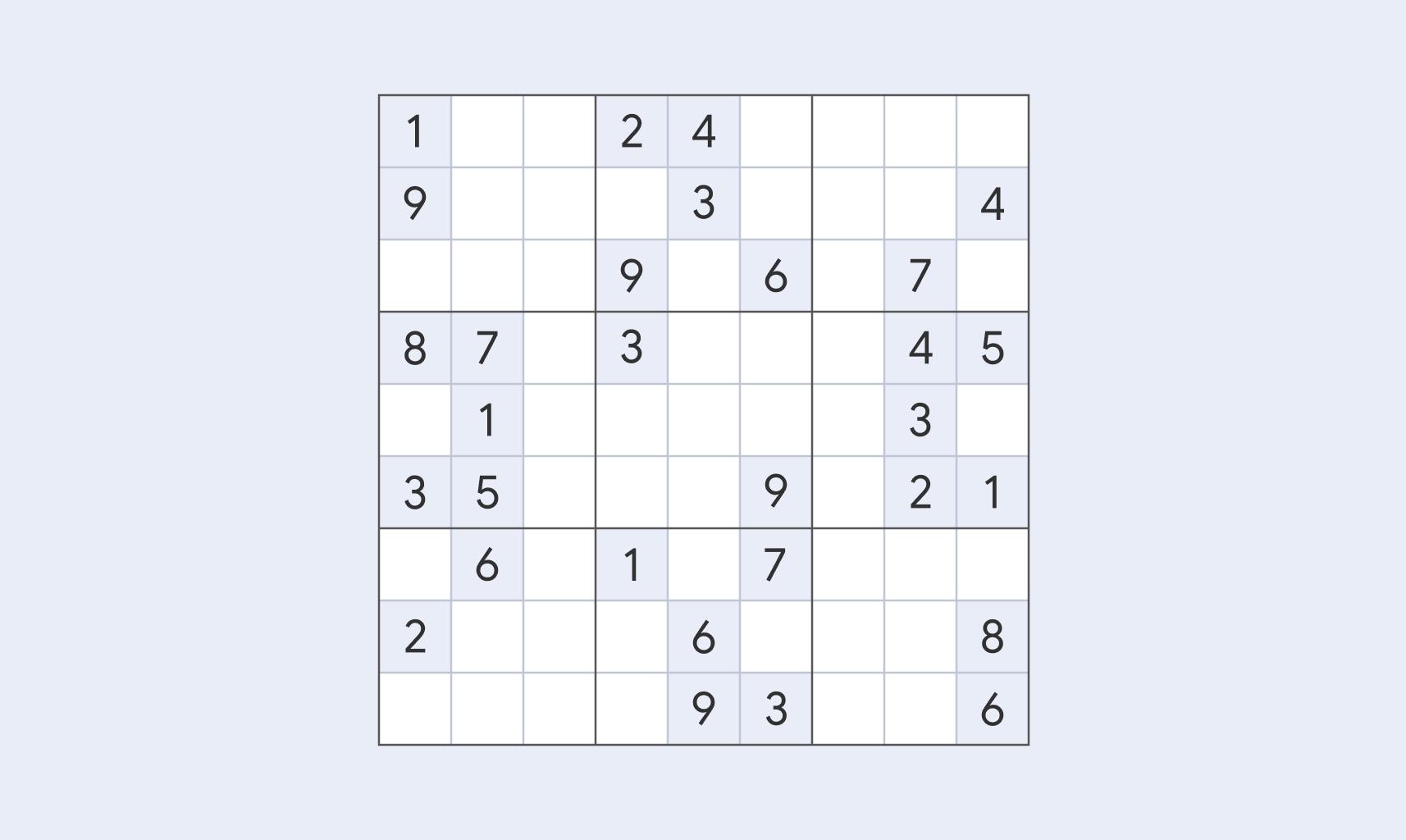 Medium Sudoku puzzle example